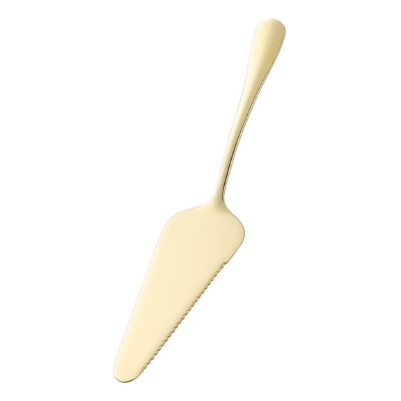 Golden Stainless Steel Serrated Cake Shovel for Baking and Wedding Cake Use with Ergonomic Design