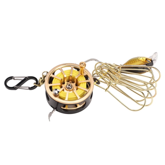 Golden Stainless Steel Telescopic Live Fish Lock Buckle Portable Fishing Stringer Holder (Golden, 7.0 inches / 18.0 cm)