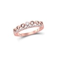 thumbnail image 1 of Golden Star 10kt Rose Gold Womens Round Diamond Rolo Link Stackable Band Ring 1/12 Cttw, 1 of 1