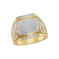 thumbnail image 1 of Golden Star 10kt Yellow Gold Mens Round Pave-set Diamond Square Cluster Ring 1/2 Cttw, 1 of 1