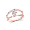 thumbnail image 1 of Golden Star 14kt Rose Gold Womens Baguette Diamond Modern Fashion Ring 1/3 Cttw, 1 of 1