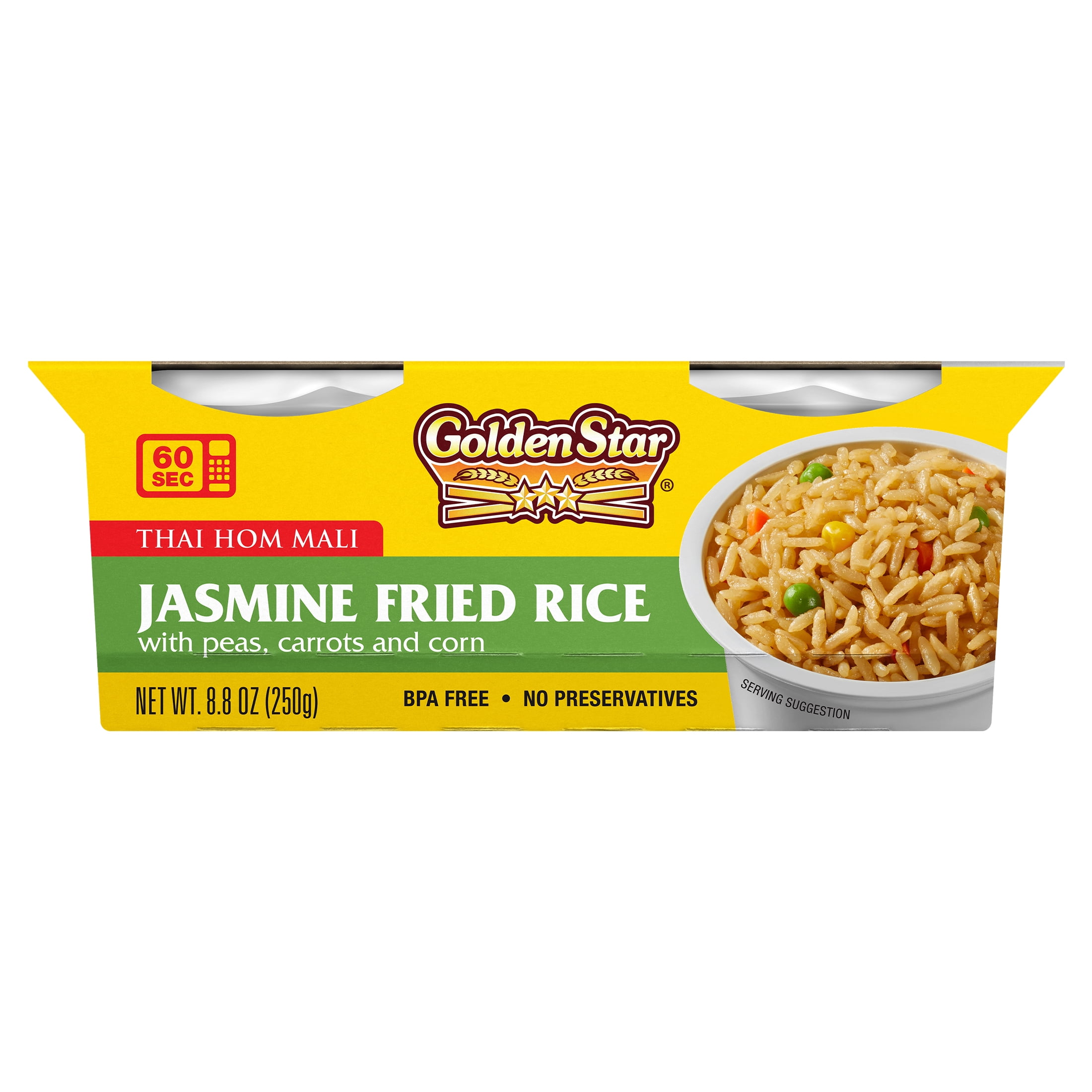 Golden Star Jasmine Fried Rice, 4.4 oz Cups, 2 Pack