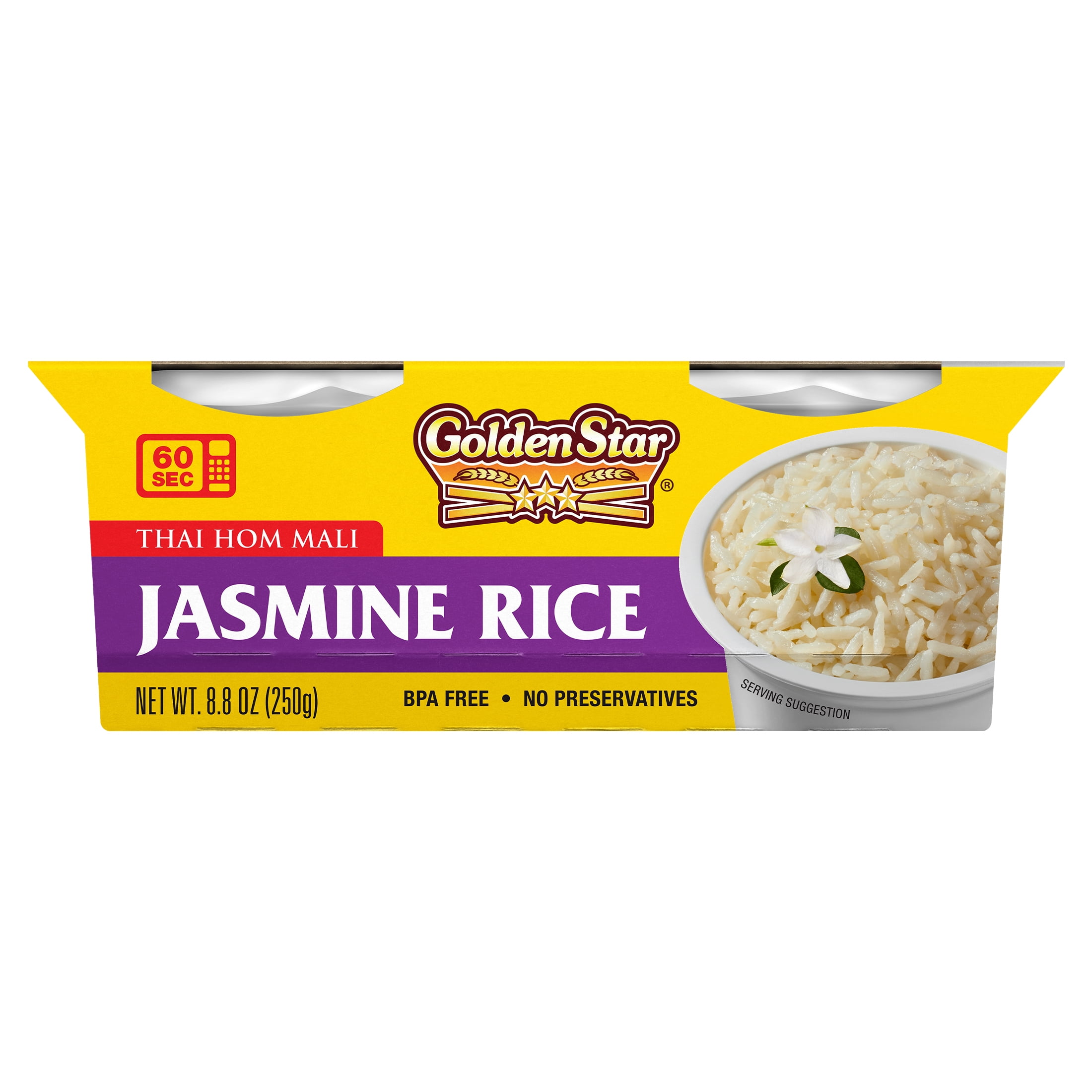 Golden Star Jasmine Rice, 4.4 oz Cups, 2 Pack