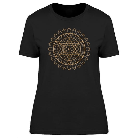 Golden Star Mandala T-Shirt Women -Image by Shutterstock, Female x-Large