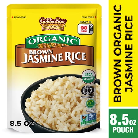 Golden Star Organic Jasmine Brown Rice, Ready to Heat Microwaveable Pouch, 8.5 oz