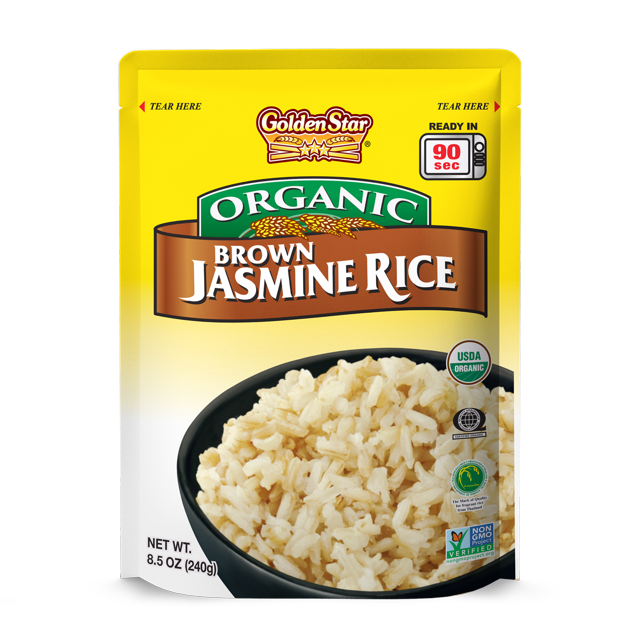 Golden Star Organic Jasmine Brown Rice, Ready to Heat Microwaveable