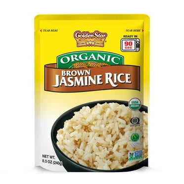 Golden Star Organic Jasmine Brown Rice, Ready to Heat Microwaveable Pouch, 8.5 oz