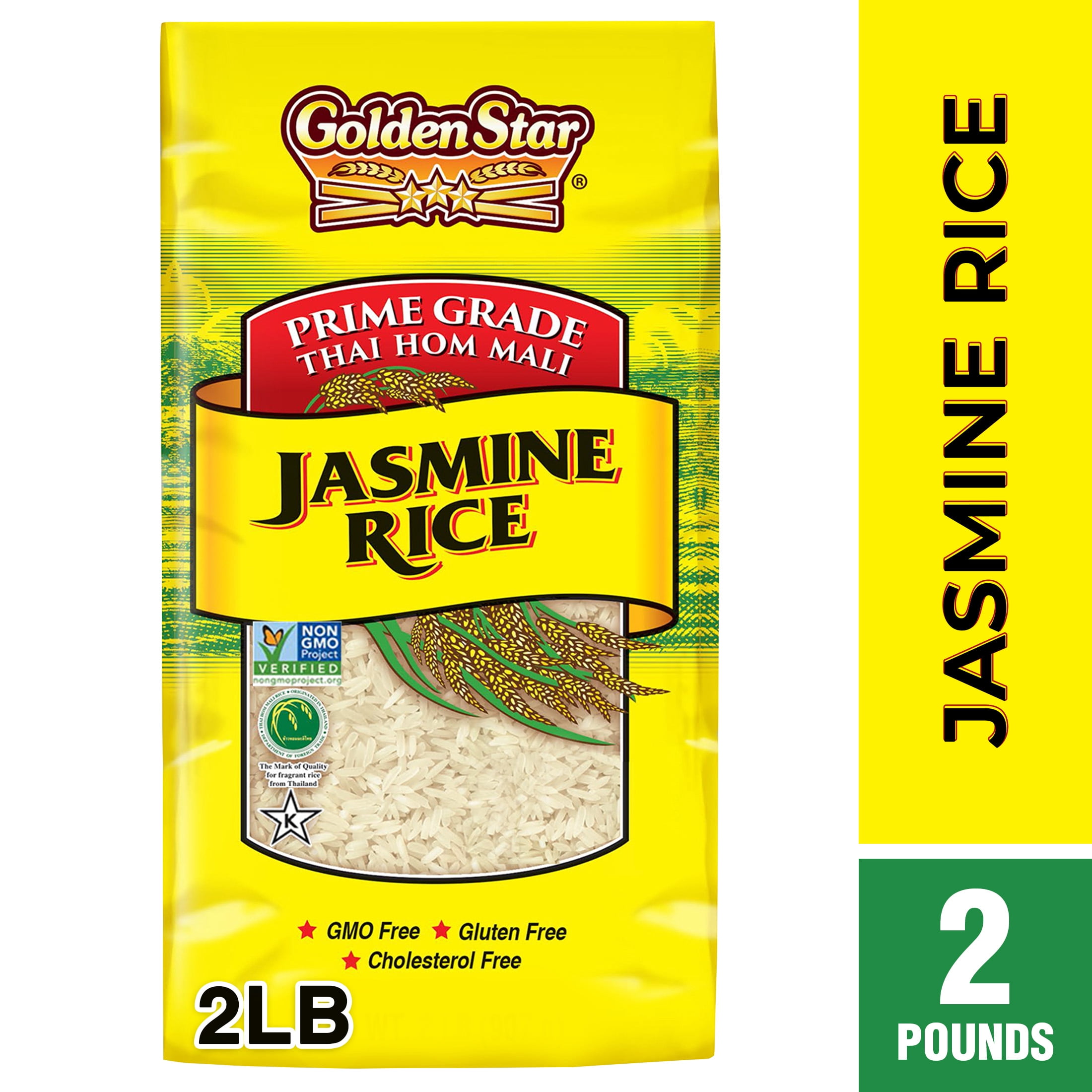 Golden Star, Thai Hom Mali Jasmine Rice, 2 lb, Fragrant Long-Grain