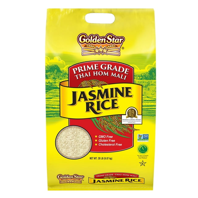 Golden Star Prime Grade Thai Hom Mali Jasmine Rice, 20 lb.