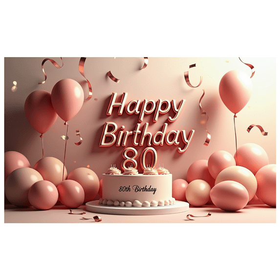 Golden Stars Happy 80th Birthday Celebration Banner for Party Backdrop and Decorations Ideal for Photography Background Birthday Party Supplies