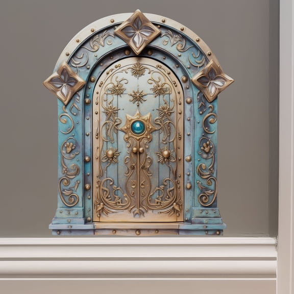 Golden Stars Magical Fantasy Fairy Door - Fairy Door 3D Wall Sticker