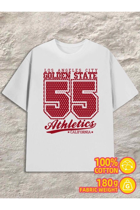 Golden State 55 men white 180G 100% Cotton Regular fit,everyday comfort,relaxed and urban style Classic Unisex Shirt Graphic Tee tshirts Original Unisex Shirt Cotton tshirts