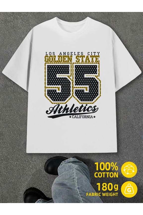 Golden State 55 mens white 180G 100% Cotton Soft and comfortable Fashion Unisex Shirt Graphic Tee tshirts Casual Unisex Shirt Crewneck tshirts Basic Unisex Shirt Cotton tshirts