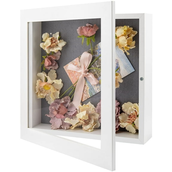Golden State Art 11x11 Shadow Boxes Display Case, White, 1-Pack