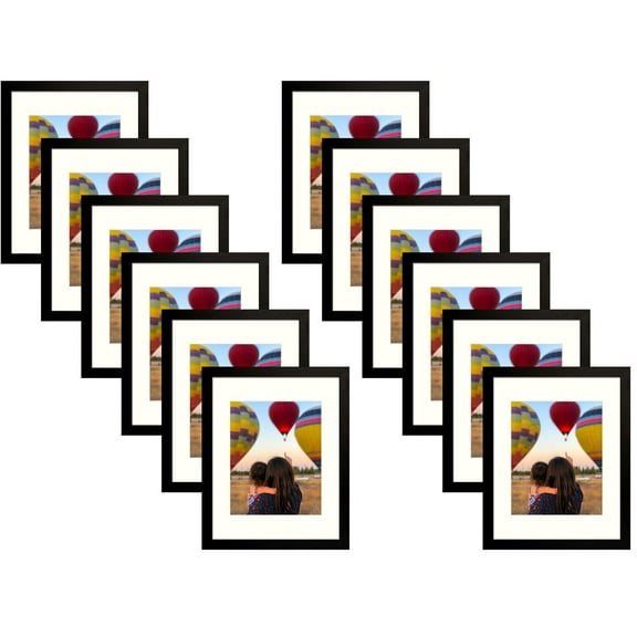 Golden State Art 11x14 Black Gallery Wall Picture Frames Display 8x10 Photos, Pack of 12