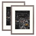 thumbnail image 1 of Golden State Art 11x14 Gray Picture Frames Matted to 8x10, Wood Finished Style, Gray, Set of 2, 1 of 8