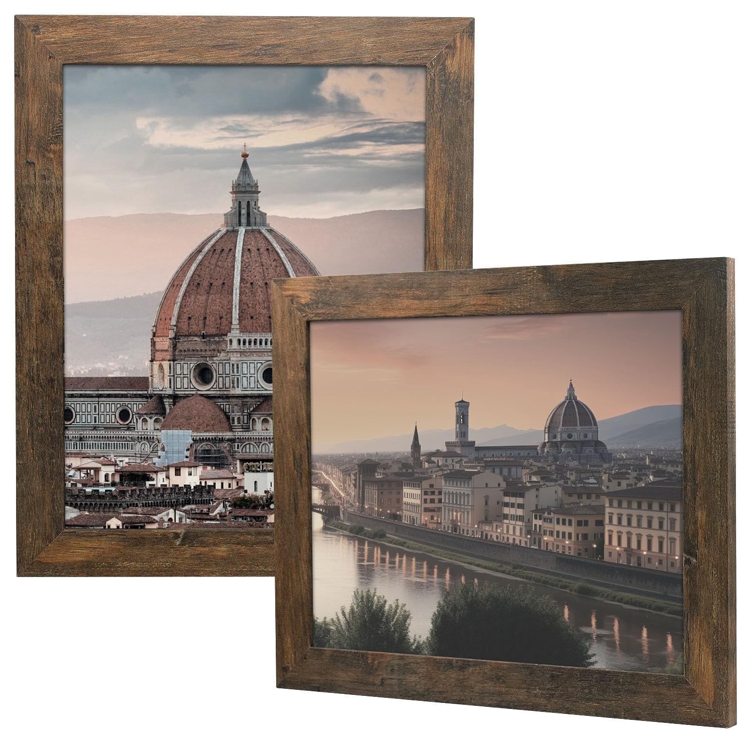 Golden State Art 11x14 Picture Frames, Country Wood Grain Style, Brown, 2 Pack