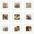 thumbnail image 1 of Golden State Art 12x12 Gallery Wall Frames Set with Mat for 8x8, White, 9-Pack, 1 of 9