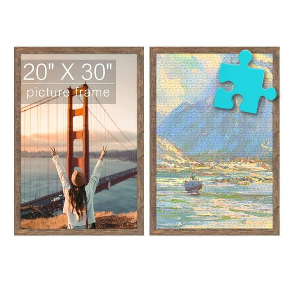 Golden State Art 20x30 Poster Picture Frame, Wood Grain Rustic Style, Brown, Pack of 2