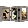 thumbnail image 1 of Golden State Art 3-Opening 4x6 Trifold Hinged Tabletop Display Picture Frame, Gray, 1-Pack, 1 of 6