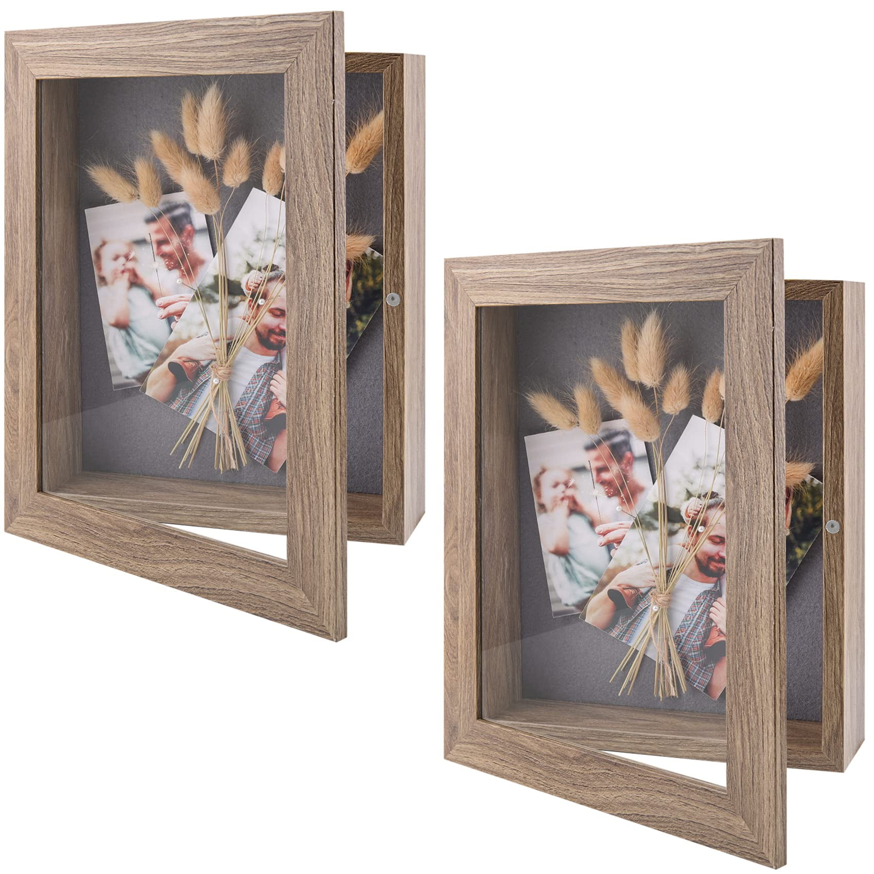 Golden State Art 8x10.5 Inch Shadow Box Frame Display Case, Light Brown ...