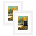 thumbnail image 1 of Golden State Art 8x10 White Picture Frames Matted to 5x7, Tabletop and Wall Gallery Display, 2-Pack, 1 of 8