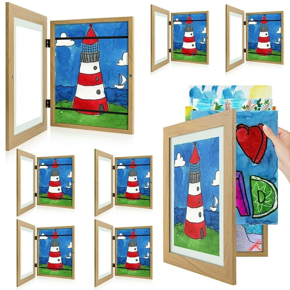 Golden State Art Kids Artwork Frames, Holds 50-Pack 9X12 Artwork, Ecru, 8 Pack