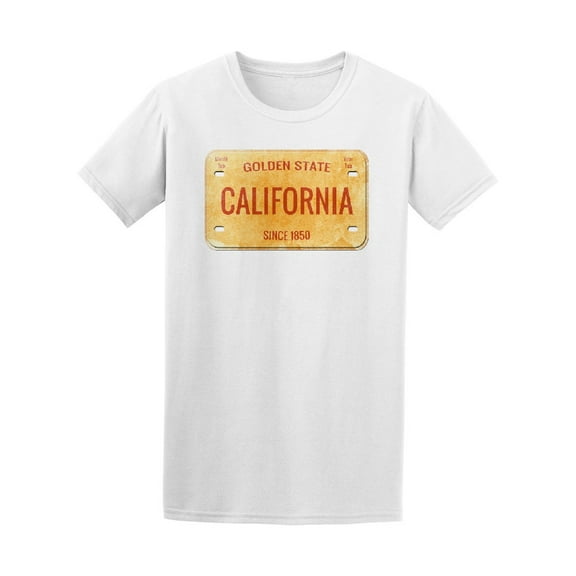 Golden State California Plate T-Shirt Men -Image by Shutterstock, Male Large