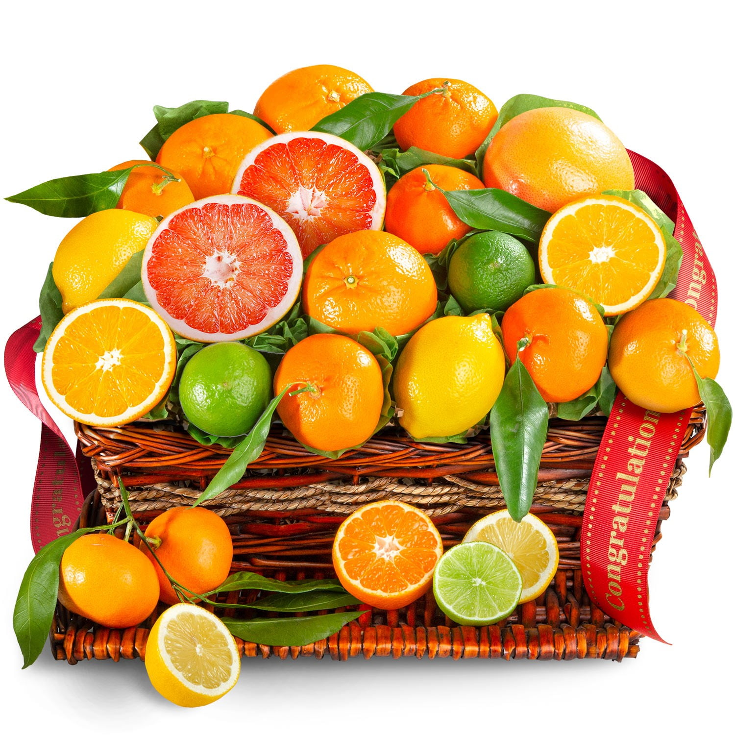 Golden State Fruit Gourmet Congratulations Sweet Sunshine Citrus Gift Basket with Ribbon