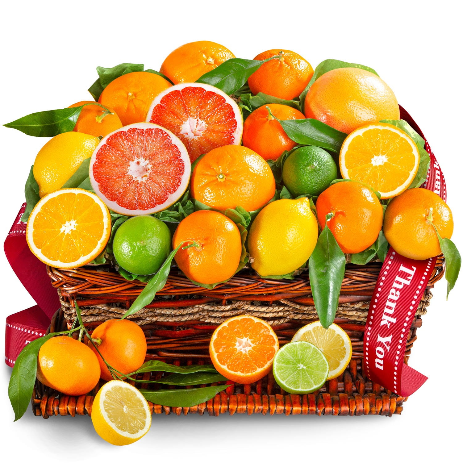 Golden State Fruit Gourmet Sweet Sunshine Citrus Gift Basket - Thank You Ribbon
