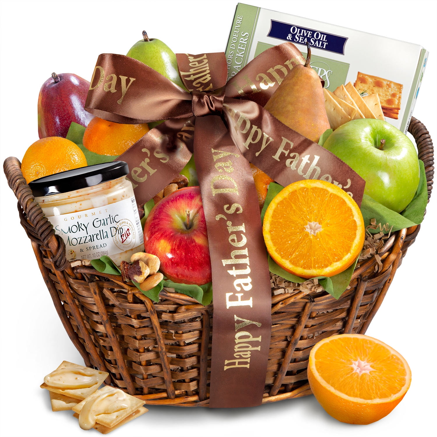 Golden State Fruit Happy Father's Day Cheese, Nuts & Fresh Fruit Gift Basket