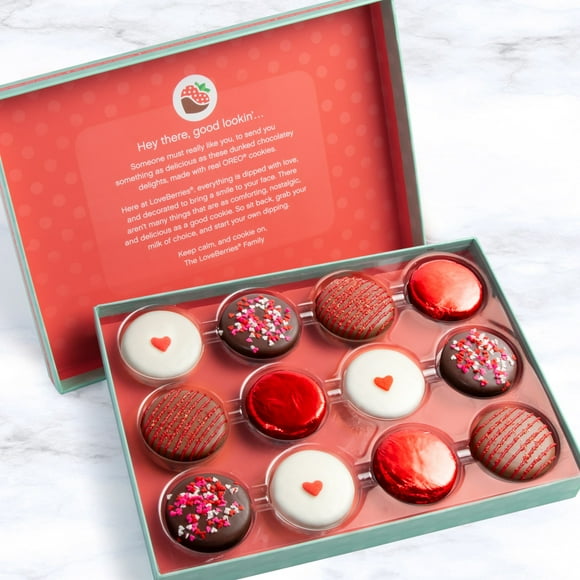 Golden State Fruit Valentine's Day Chocolate Covered Oreos Gift Box, 12pc