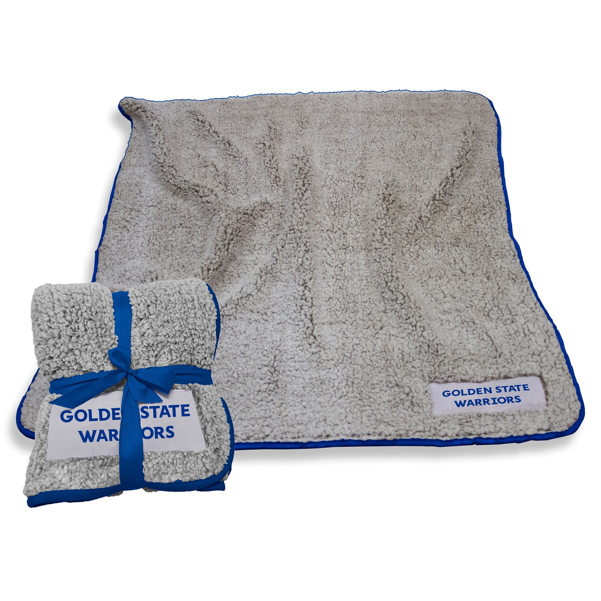 Golden State Warriors Sherpa Fleece Blanket with Blue Trim