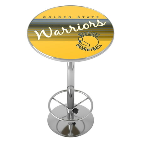 Golden State Warriors NBA Hardwood Classics Chrome Pub Table - Royal Blue, Golden Yellow
