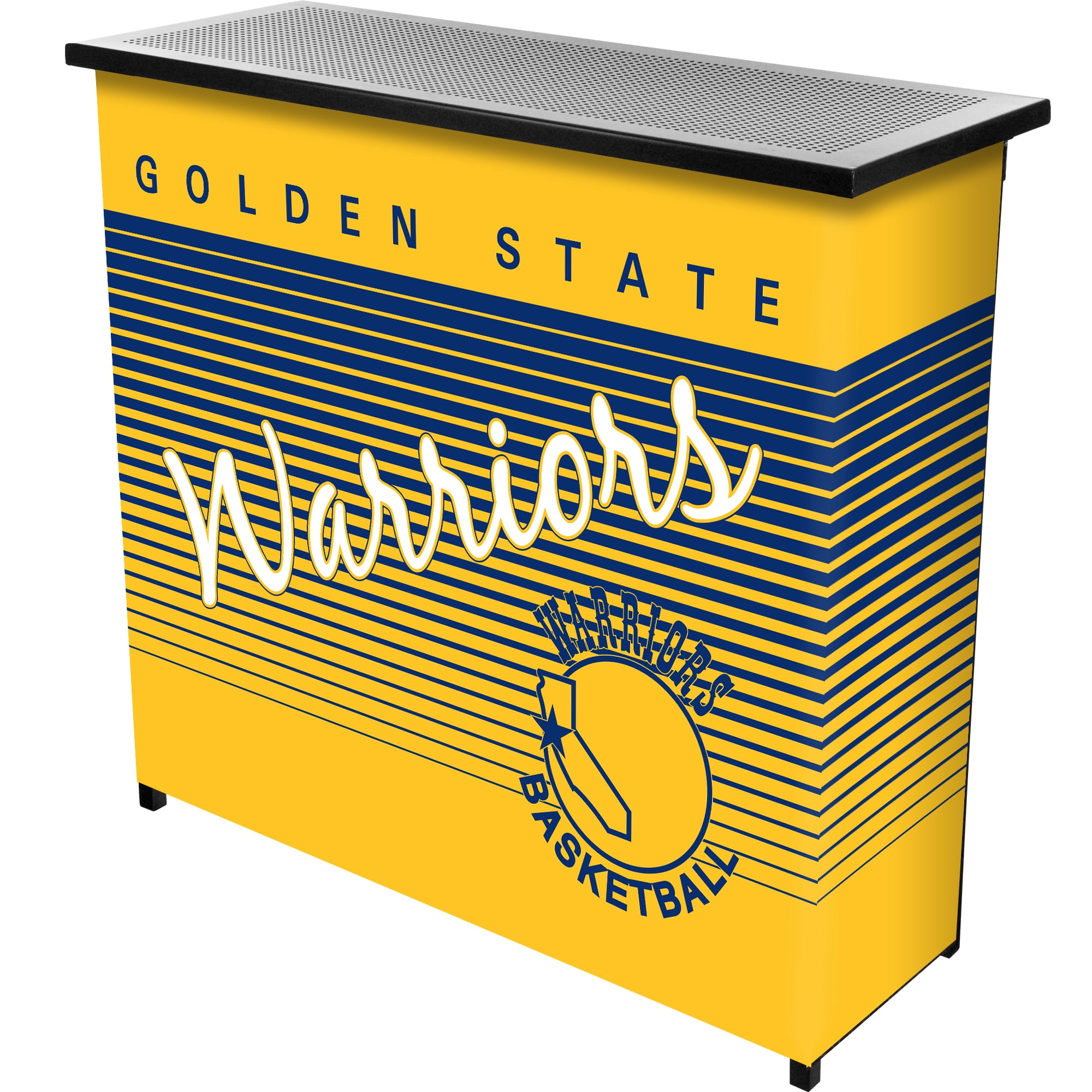 Golden State Warriors Hardwood Classics Indoor or Outdoor Portable Bar with 2 Shelves