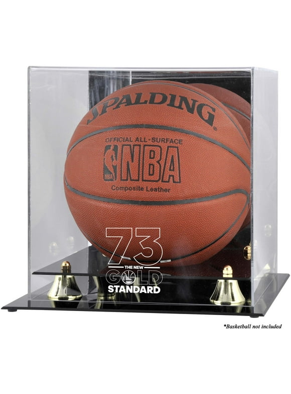 Golden State Warriors Record Breaking Season Logo Golden Classic Basketball Display Case