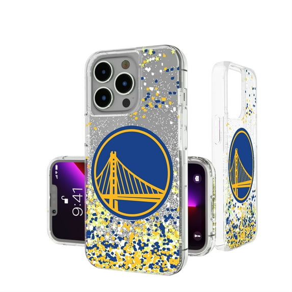 Golden State Warriors iPhone Glitter Case with Confetti Design