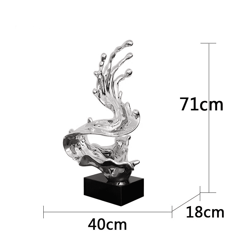 Golden Storm Waves, Shocking Creative Abstract Entrance Ornaments Floor-to-ceiling Hotel Lobby TV Cabinet Art Sculpture Living Room High-end Large Decorations