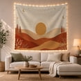 thumbnail image 1 of Golden Sun Against Cream Sky, Calming Retro for Nature Lovers, Bohemian Landscape Wall Art, Housewarming Gift Tapestry Wall Hanging for Bedroom and Living Room, 1 of 7