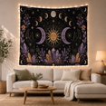 thumbnail image 1 of Golden Sun with Human Face in Starry Night Sky, Mystical Celestial Illustration for Astronomy Fans, Bohemian Wall Art Decor, Housewarming Gift Tapestry Wall Hanging for Dorm and Living Room, 1 of 7