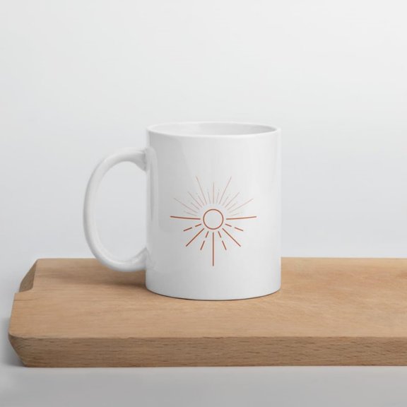 Golden Sun Minimalist Line Areramic Mug Boho Gsy Coffee Cup Dishwasher Gift.jpg
