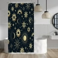 thumbnail image 1 of Golden Sun Moon and Stars Shower Curtain Blue Background Celestial Shower Curtains Decorative for Bathroom Waterproof Fabric Shower Curtain with Hooks 36x72 Inches, 1 of 6