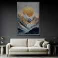 thumbnail image 1 of Golden Sun Snowy Mountains Poster Abstract Landscape Wall Art, F038.8, 24x36 UNFRAMED, 1 of 3