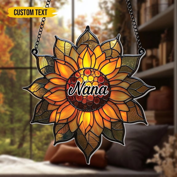 Golden Sunflower Floral Suncatcher - 2D Flat Acrylic | Vibrant Design | Nature Inspired Art | Nature Lover Gift | Window Hanging Home Decor