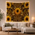 thumbnail image 1 of Golden Sunflowers Around Leopard Spots and Striped Leaves, Dramatic Boho for Flower Lovers, Botanical Wall Art, New Home Gift, Tapestry Wall Hanging for Living Room and Studio, 1 of 7