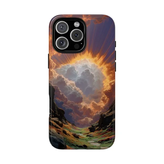 Golden Sunrise Radiant Cloud Scene Case for iPhone 17 to 11 Pro Max