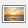 thumbnail image 1 of Golden Sunset Kisses the Ocean's Gentle Embrace - Digital Art Sunset Ocean Seascape Waves Coast Scenic Nature Black Framed Wall Art Print 5 x 7 inches, 1 of 1
