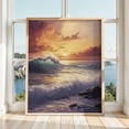 thumbnail image 1 of Golden Sunset Over Sea, Romantic Coastal Poster Wall Art Moody Ocean Vintage Beach Landscape Decor 200, Size 8x12 UNFFRAMED F03.1.7l1458, 1 of 3