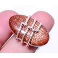 thumbnail image 1 of Golden Sunstone 925 Sterling Silver Ring Size Adjustable (R48), Gemstone Silver Jewelry, New Year Sale, Valentin's Day Gift, 1 of 2