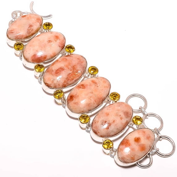 Golden Sunstone - Oregon & CiRine 925 Sterling Silver Bracelet 7-7.99" TB7510-14, Beautiful Jewelry For Woman, New Year Sale, Valentin's Day Gift